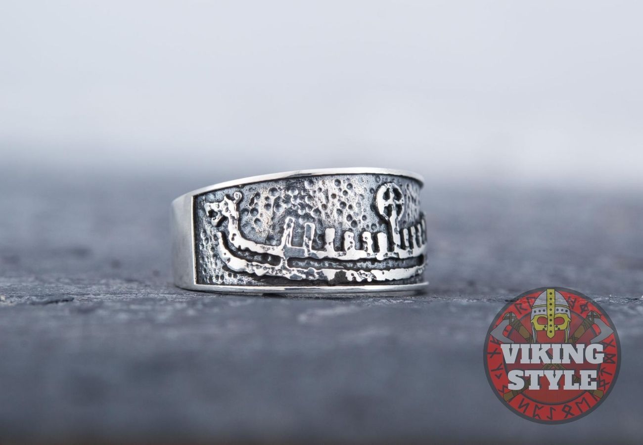 Viking Ship Ring - Drakkar, 925 Silver