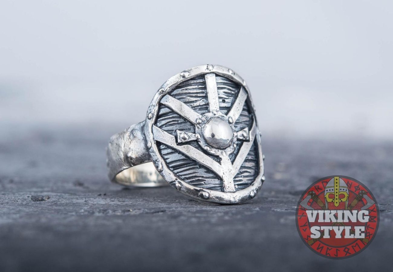 Viking Shield Ring - Fehu, 925 Silver