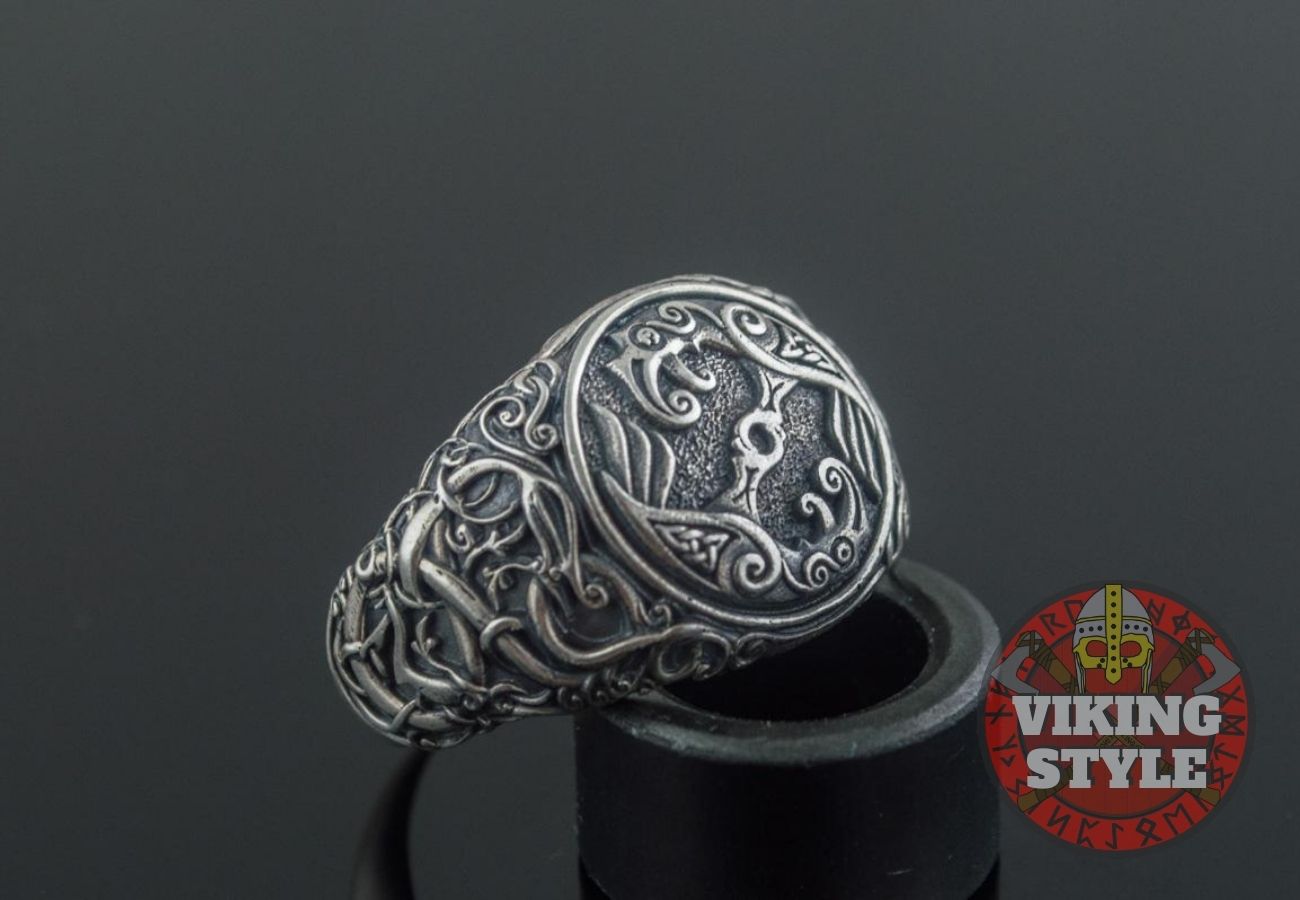 Huginn & Muninn Ring - Urnes, 925 Silver