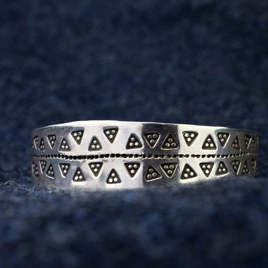 Silver Triangular Viking Cuff Bracelet