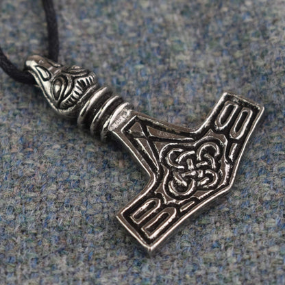 Raven's Head Thor's Hammer Pendant