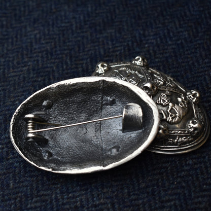 Silver Viking Tortoise Brooch (Pair)