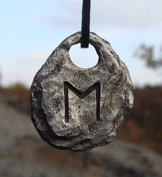 Hand Forged Rune Pendant