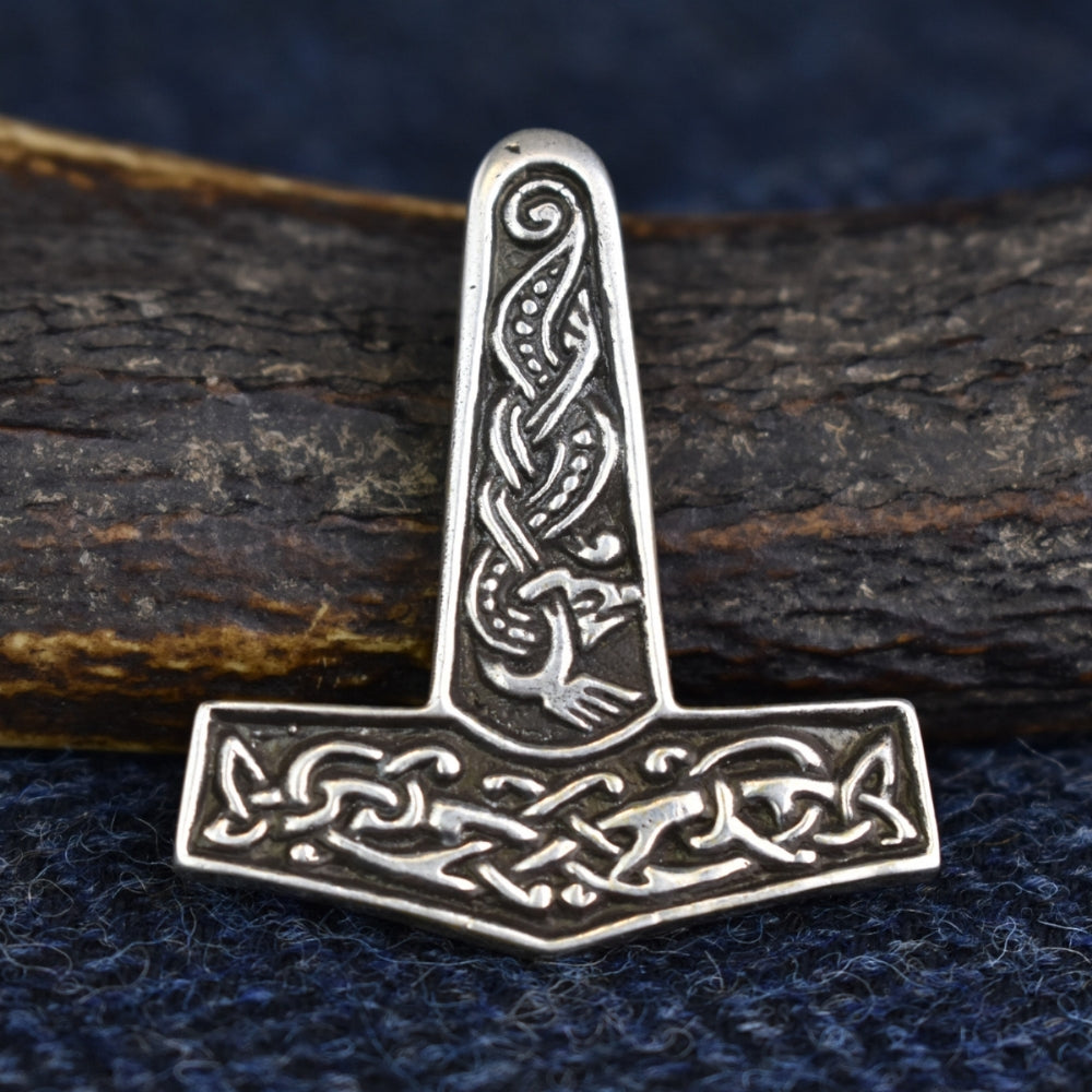 Large Silver Thor's Hammer Pendant