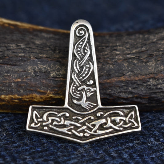 Large Silver Thor's Hammer Pendant