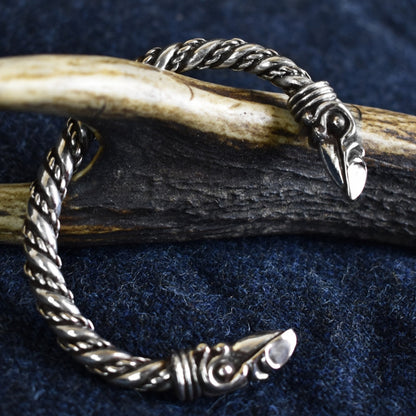 Large Silver Raven Bracelet